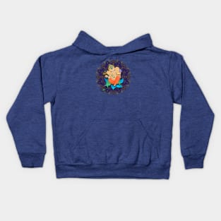 Lord Ganesha Blue Mandala - The Obstruction Destroyer Kids Hoodie